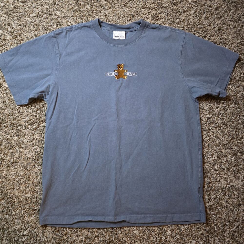 Teddy Fresh T-Shirt Men's XL Blue Embroidered Front